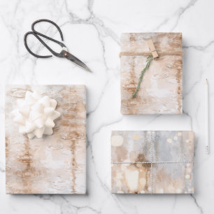 Rainy Day Abstract in shades of cocoa ivory cream Wrapping Paper Sheet