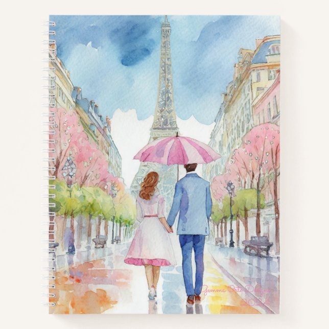Rainy day at Paris bullet journal  Spiral Notebook (Front)