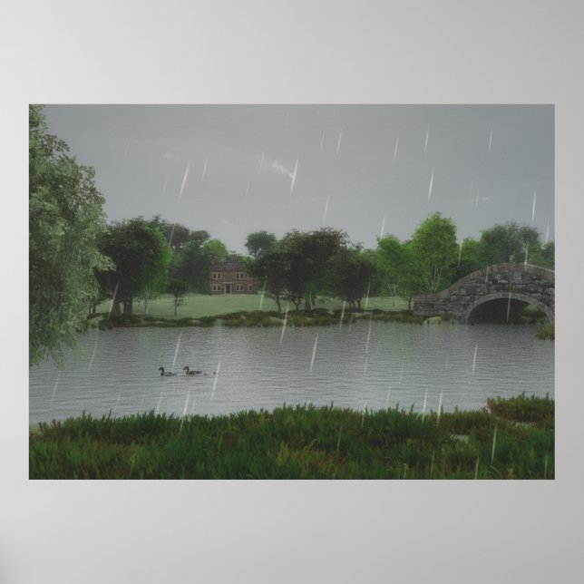 Rainy Day at the Lake Poster (Front)