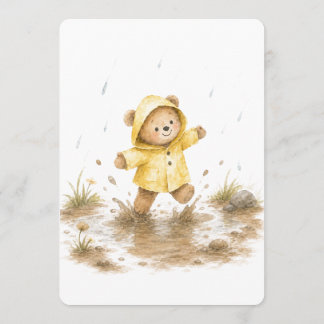 Rainy Day Bear Baby Shower Invitation