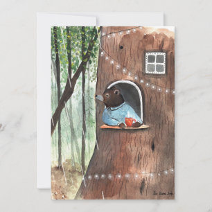 Rainy Day Bear Daydream Tea Time Illustration   Invitation