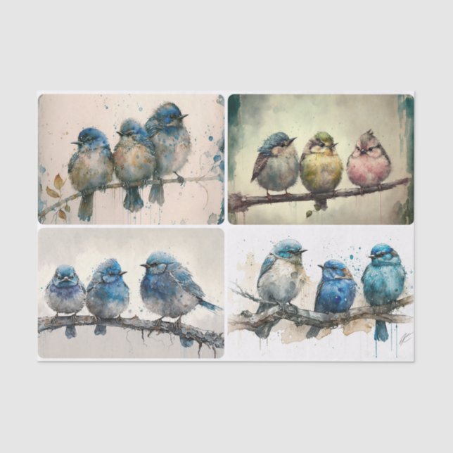 Rainy Day Blues Tissue Paper (Front)