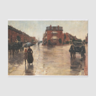 Rainy Day, Boston by Childe Hassam Tissue Paper