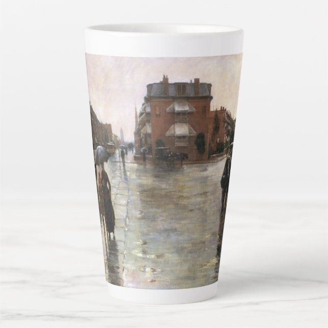 Rainy Day, Boston by Frederick Childe Hassam Latte Mug (Front)