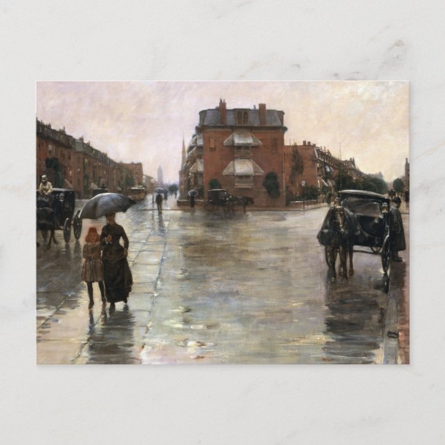 Rainy Day, Boston by Frederick Childe Hassam Postcard (Front)