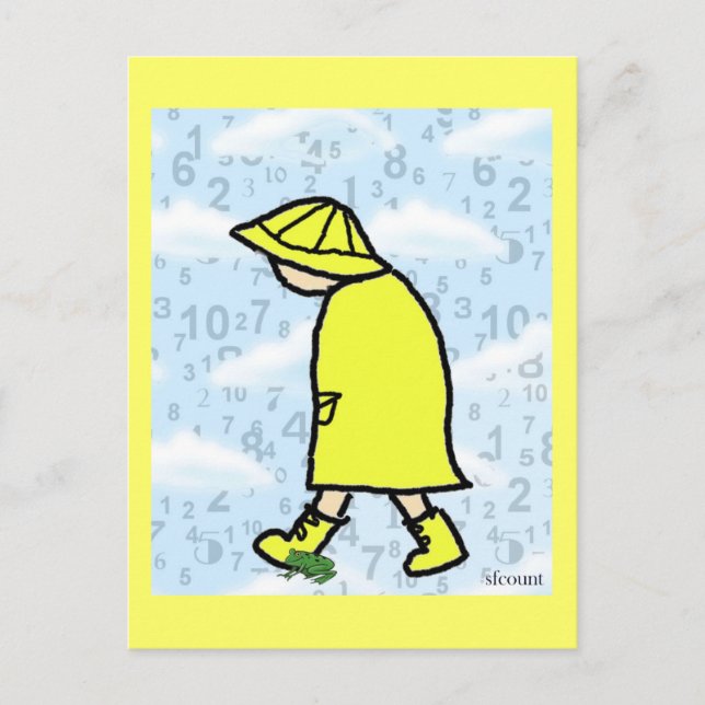 Rainy Day Boy Postcard (Front)