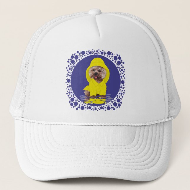 Rainy Day Cairn Terrier Trucker Hat (Front)
