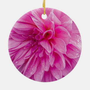 Rainy Day Dahlia closeups Ceramic Tree Decoration