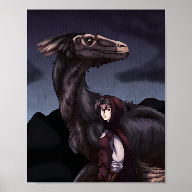 Rainy Day Dinosaur Poster (Front)