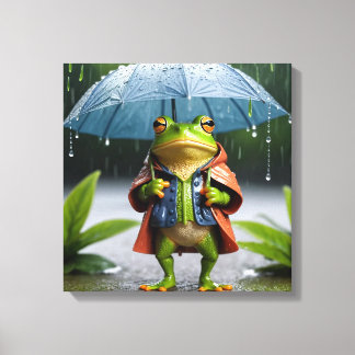 Rainy Day Frog Canvas Print