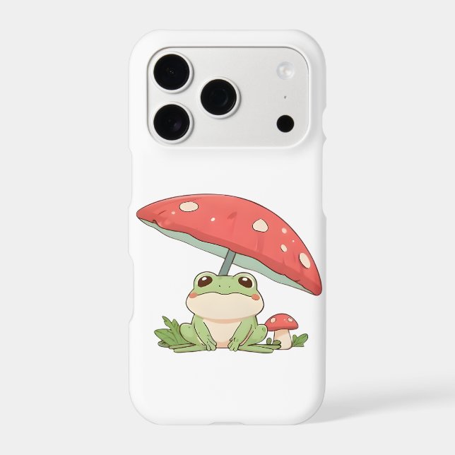 Rainy Day Frog Under Mushroom Kawaii Design (Back)