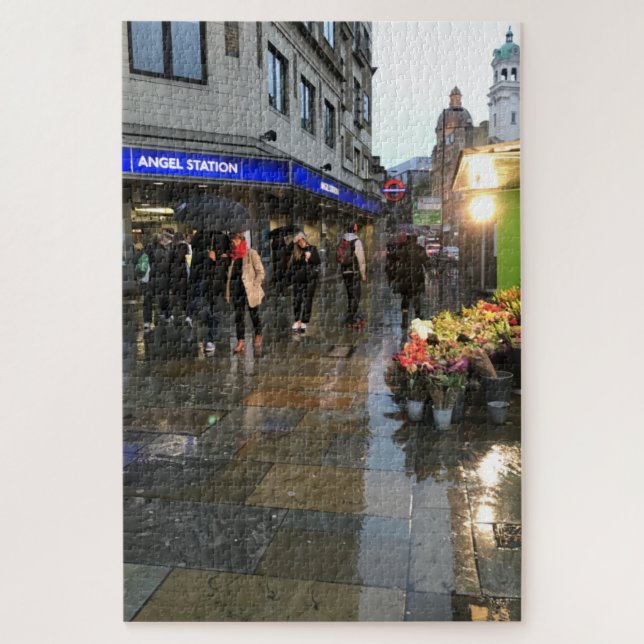 Rainy Day in Angel Islington North London UK Jigsaw Puzzle (Vertical)