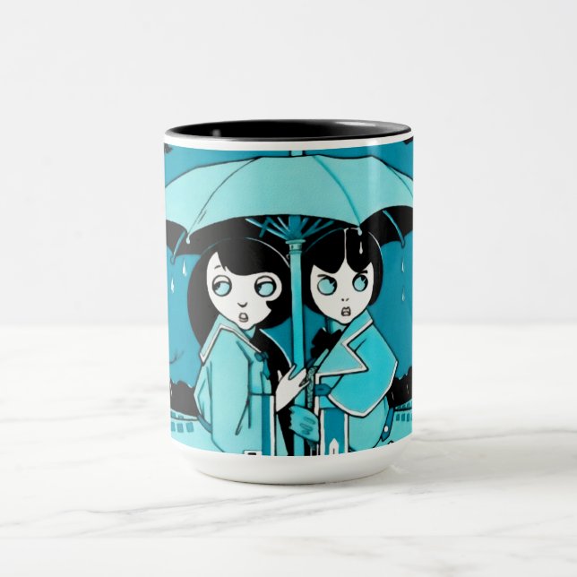 Rainy Day in Blue Mug (Center)