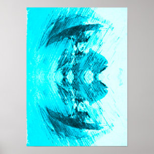 Rainy day in blue poster