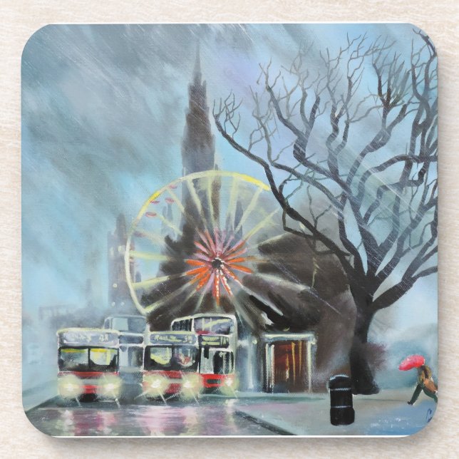 Rainy day in Edinburgh Coaster (Front)