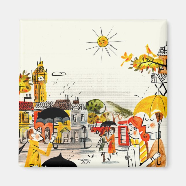 Rainy Day in London Magnet (Front)