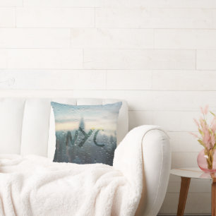 Rainy Day in NYC Shower Curtain Cushion