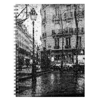 Rainy Day in Paris | Black and White Notebook