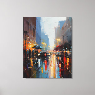 Rainy Day in the City Canvas Print