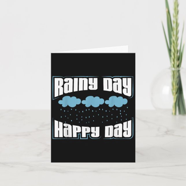 Rainy Day Lover Graphic Art Design - Clouds And Ra Card (Front)