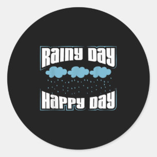Rainy Day Lover Graphic Art Design - Clouds And Ra Classic Round Sticker