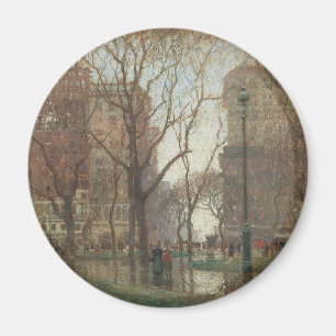 Rainy Day, Madison Square, New York, Paul Cornoyer Magnet