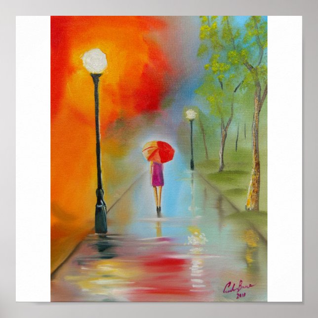 RAINY DAY RED UMBRELLA POSTER (Front)