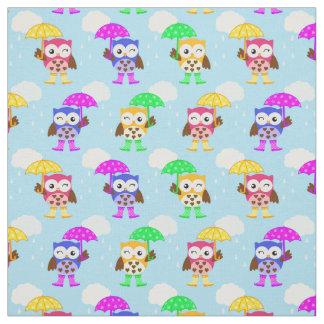 Rainy Day School Owl Fabric