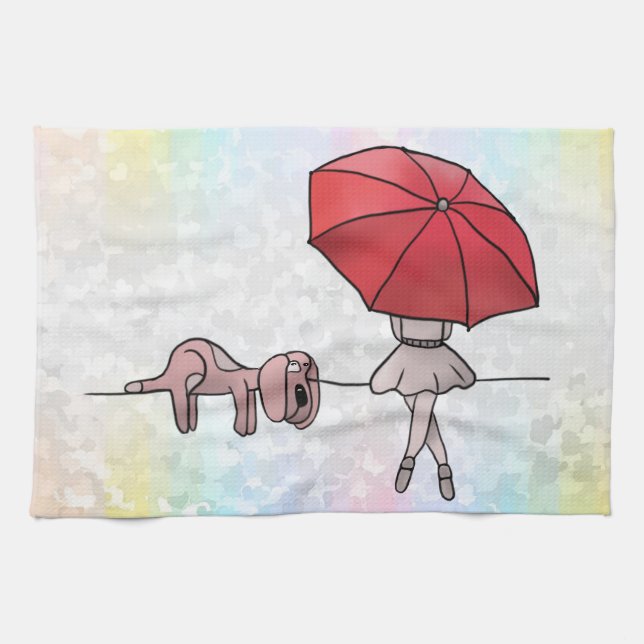 rainy day tea towel (Horizontal)