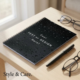 Rainy Day Wet Drops Notebook - Unique Design