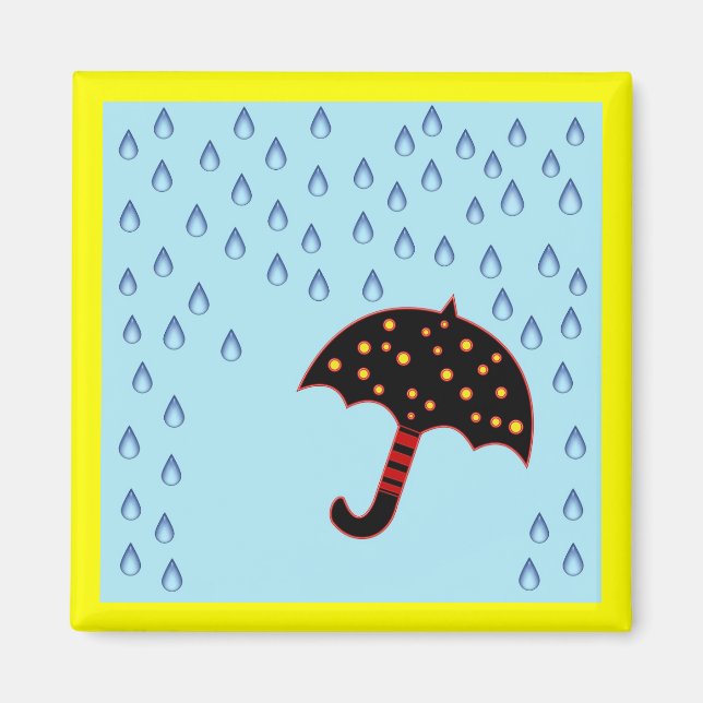 rainy day with umbrella magnet (Front)
