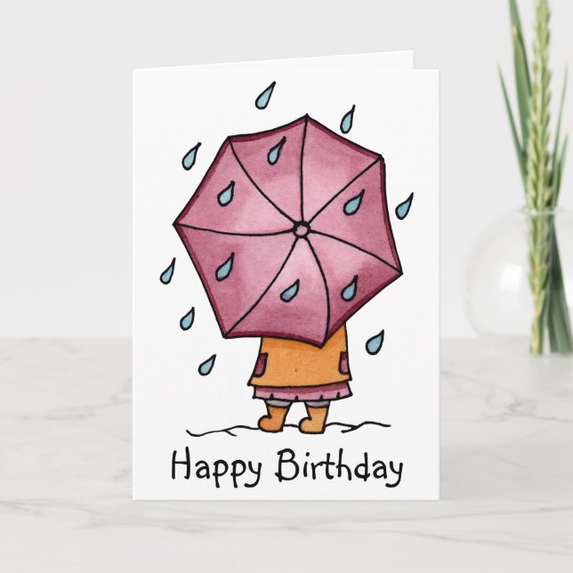 Rainy Days Birthday Card (Front)