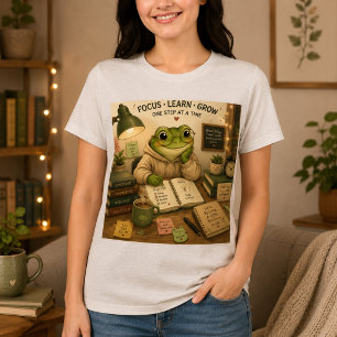Rainy Days Cosy Days Frog Reading Book Long Sleeve Tri-Blend Shirt