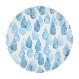 Rainy Days: Watercolor Pattern Vintage Cutting Board