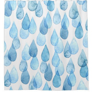 Rainy Days: Watercolor Pattern Vintage Shower Curtain