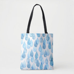 Rainy Days: Watercolor Pattern Vintage Tote Bag