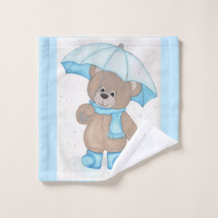 Rainy Daze Teddy Bear Wash Cloth