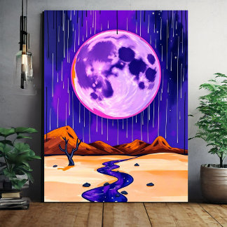 Rainy Desert Purple Wall Art