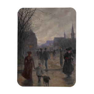 Rainy Evening on Hennepin Avenue, c.1902 Magnet