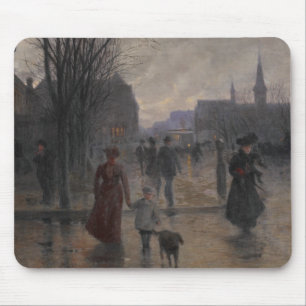 Rainy Evening on Hennepin Avenue, c.1902 Mouse Pad