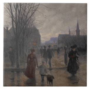 Rainy Evening on Hennepin Avenue, c.1902 Tile