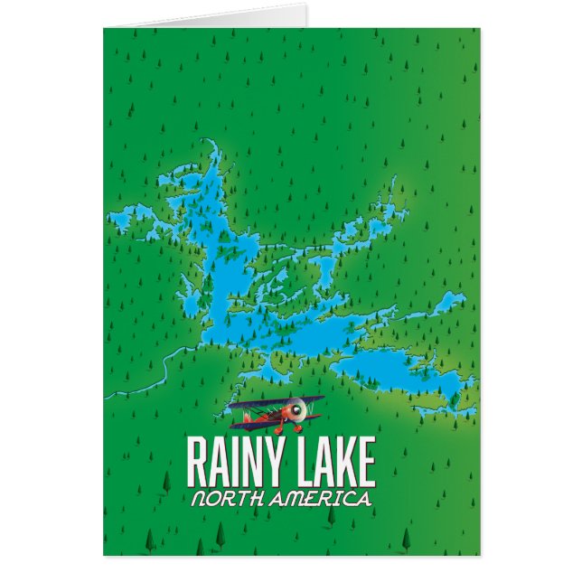 Rainy Lake North american lake map (Front)