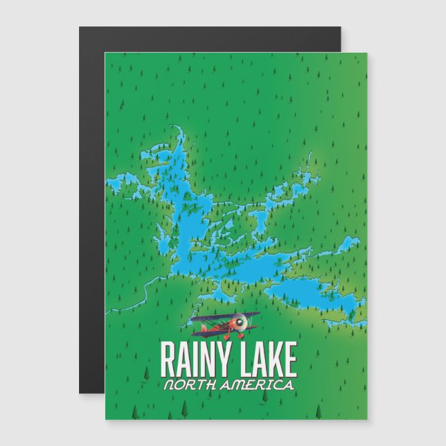 Rainy Lake North american lake map (Front/Back)