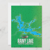 Rainy Lake North american lake map
