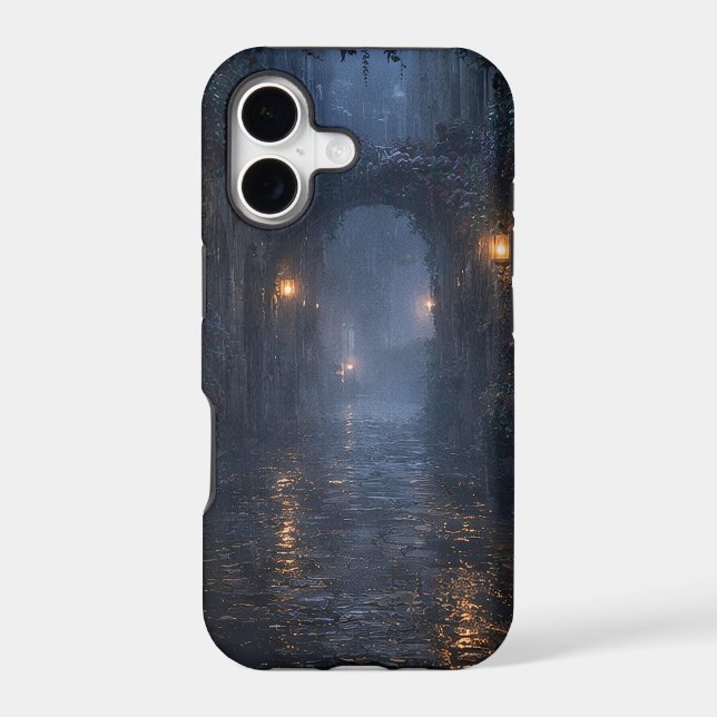 Rainy Lantern Flower Tunnel iPhone Tough Case (Back)
