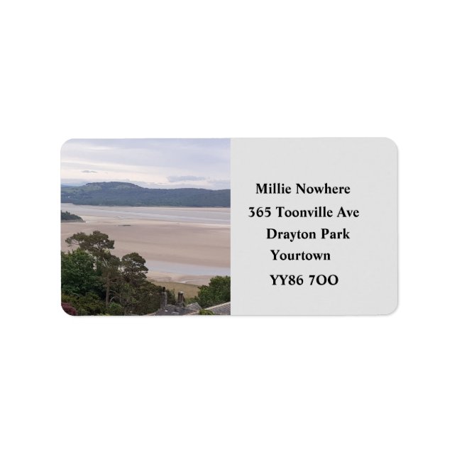 Rainy Morecambe Bay Return Address Label (Front)