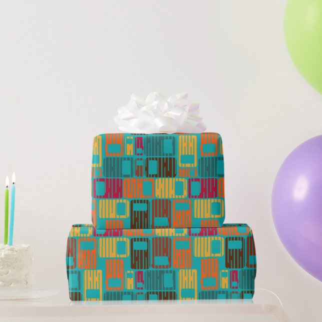 Rainy Rectangles  Wrapping Paper (Party Gifts)