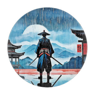 Rainy Samurai: Silent Vigil Cutting Board