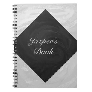 Rainy Sky Grey and Black Monogram Notebook