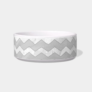 Rainy Sky Grey Chevron Pattern Bowl